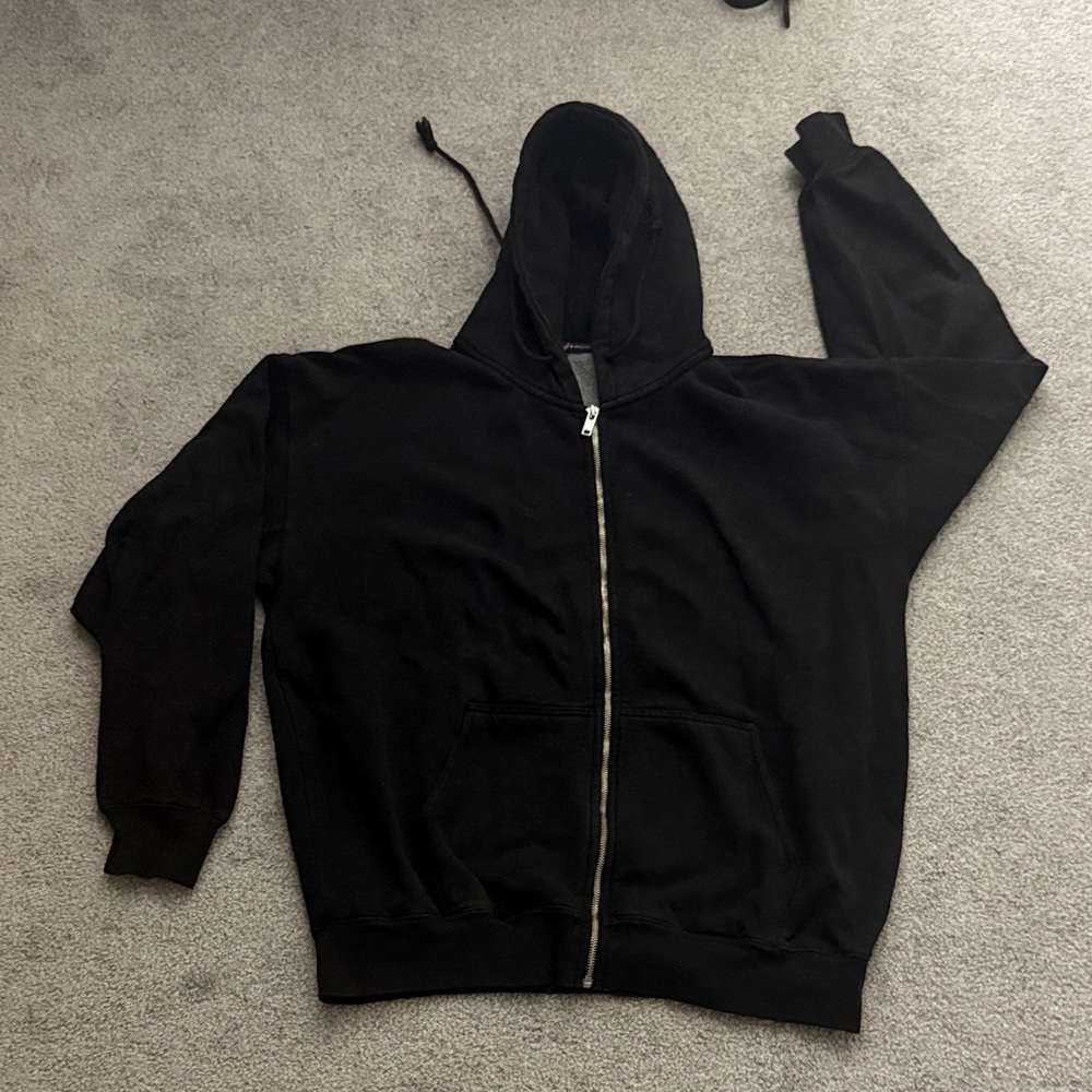 Brandy Melville Black Zip-Up Hoodie